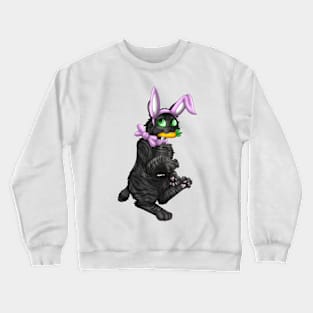 Bobtail BunnyCat: Black Tabby (Pink) Crewneck Sweatshirt